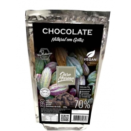 Gotas de Chocolate Natural 70% cacau Ouro Moreno - pacote de 500g